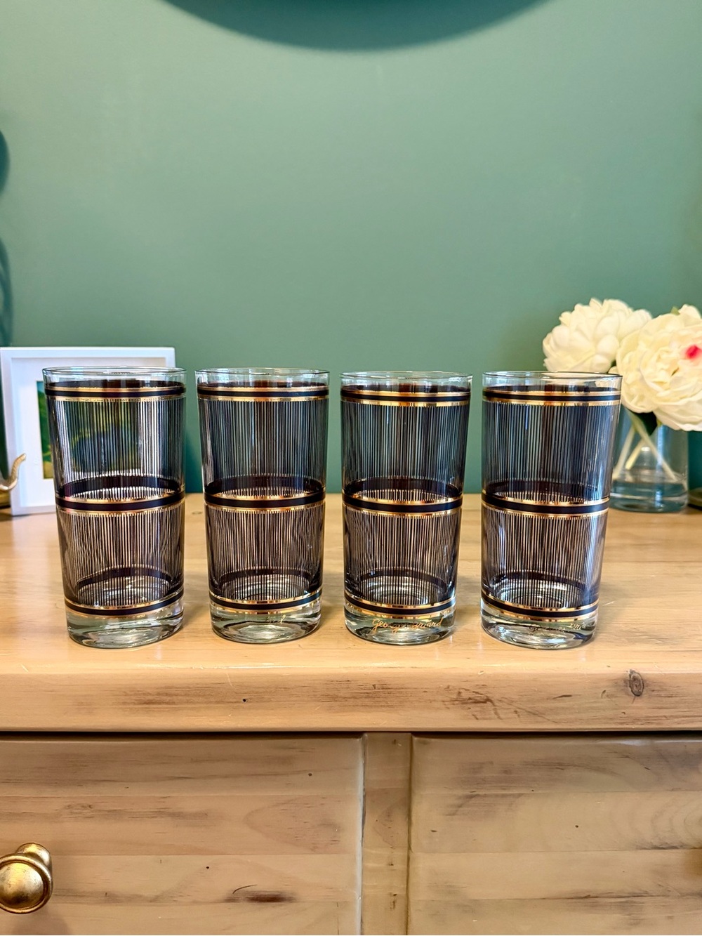 Georges Briard GBG25 Highball Glasses Set of 4 | Mid Century Modern Barware